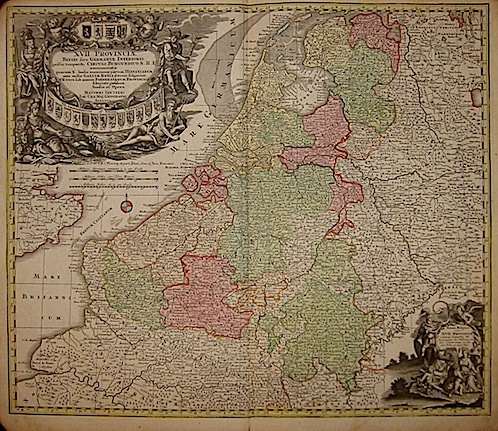 Seutter Matthaeus (1678-1757) XVII Provinciae Belgii sive Germaniae Inferioris... studio et opera Matthaei Seutteri 1740 ca. Augsburg 